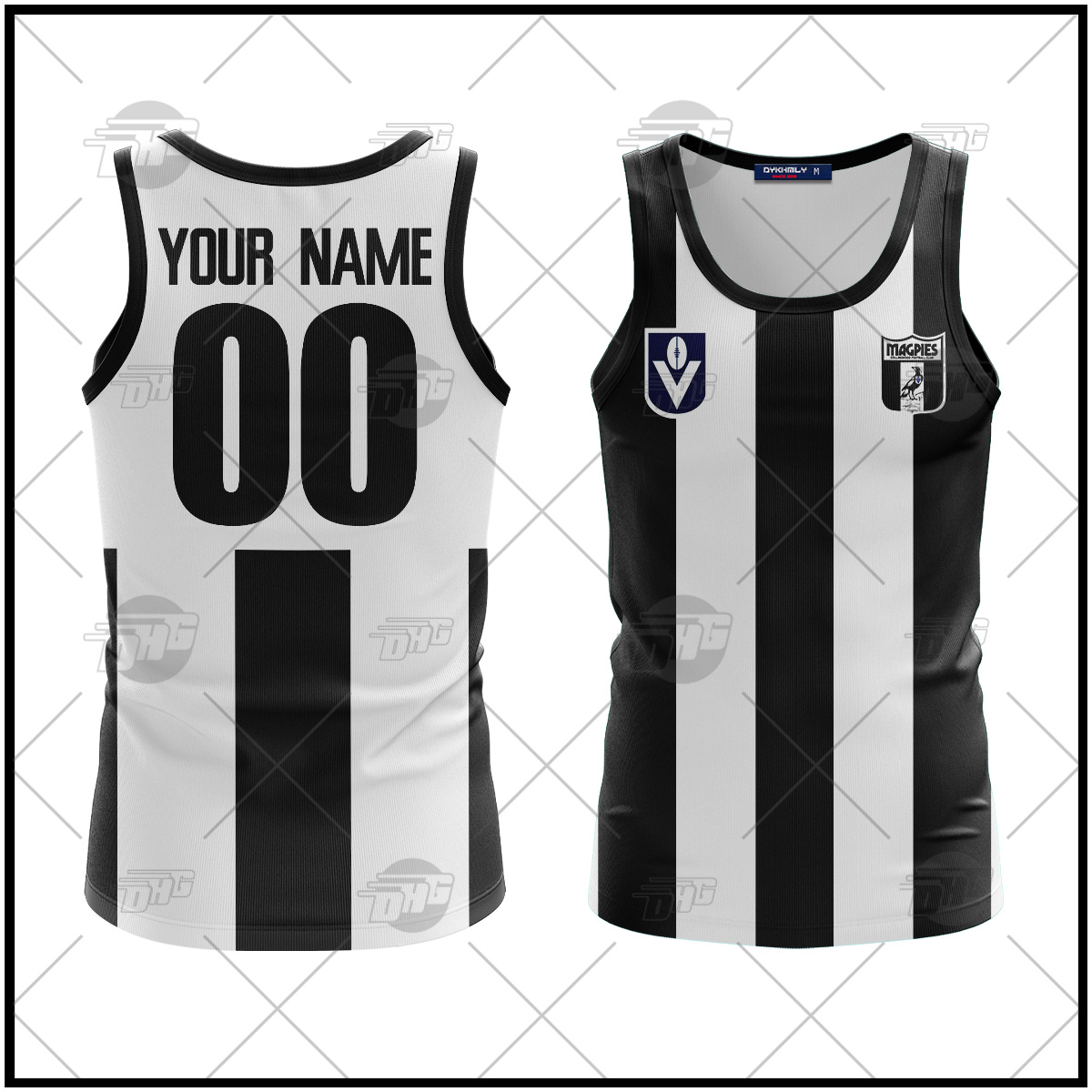 Collingwood Mapies Custom Name Number Vintage Retro 90s Guernsey Tank Top Collingwood Mapies Custom Name Number Vintage Retro 90s Guernsey Tank Top