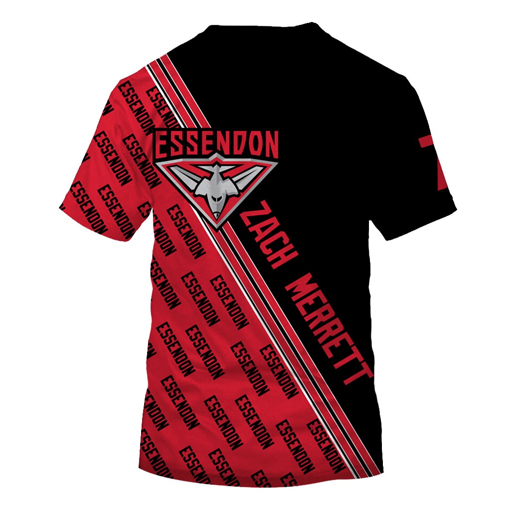 Essendon Bombers Custom Name Number Zach Merrett #7 Limited Edition T-Shirt Essendon Bombers Custom Name Number Zach Merrett #7 Limited Edition T-Shirt