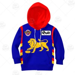 Fitzroy Lions Custom Name Number 1996 Pre-Season Vintage Guernsey Kids Pullover Hoodie