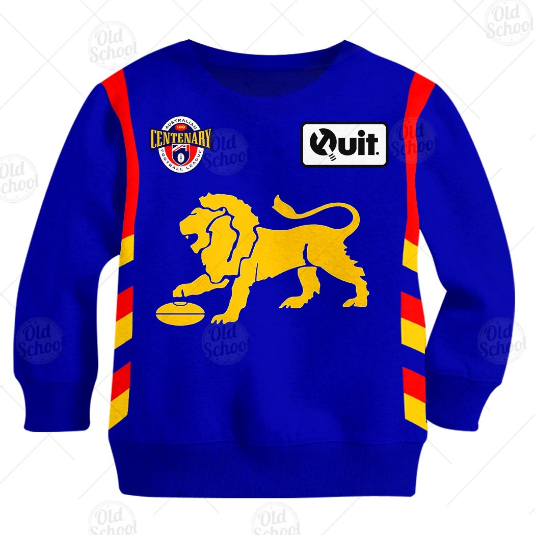 Fitzroy Lions Custom Name Number 1996 Pre-Season Vintage Guernsey Kids Sweatshirt Fitzroy Lions Custom Name Number 1996 Pre-Season Vintage Guernsey Kids Sweatshirt