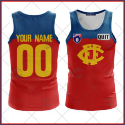 Fitzroy Lions Custom Name Number Throwback 1991 Vintage Home Guernsey Tank Top