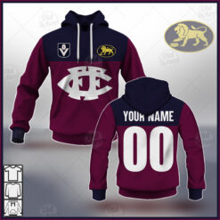 Fitzroy Lions Custom Name Number Vintage 1969 Heritage Guernsey Pullover Hoodie
