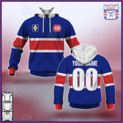 Footscray Bulldogs Custom Name Number Vintage Guernsey 1989 Heritage Pullover Hoodie
