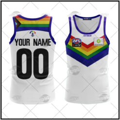 Fremantle Dockers Custom Name Number 2022 Pride Guernsey Tank Top