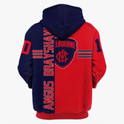 Melbourne Demons Custom Name Number Angus Brayshaw #10 Zip Up Hoodie