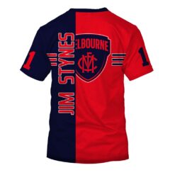 Melbourne Demons Custom Name Number Jim Stynes #1 T-Shirt