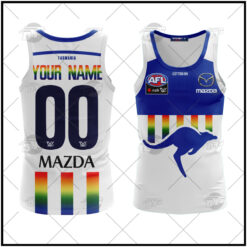 North Melbourne Kangaroos Custom Name Number 2022 Pride Guernsey Tank Top