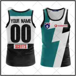 Port Adelaide Custom Name Number Throwback 1950 Vintage Guernsey Tank Top