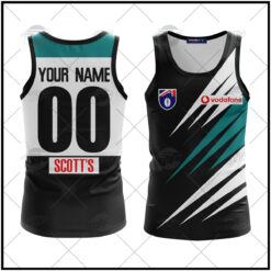 Port Adelaide Custom Name Number Throwback 1970 Vintage Home Guernsey Tank Top