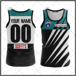 Port Adelaide Custom Name Number Throwback 1977 Vintage Home Guernsey Tank Top