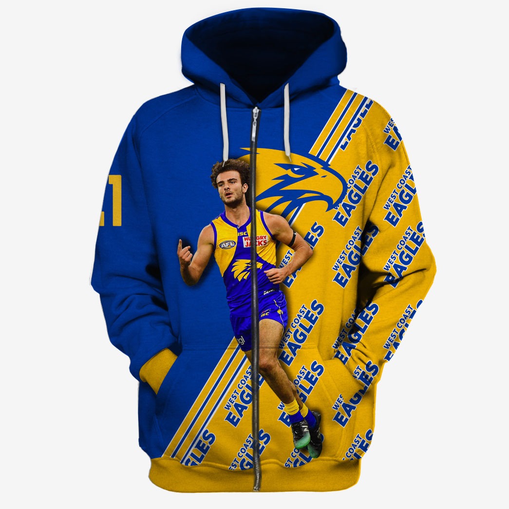 West Coast Eagles Custom Name Number Jack Petruccelle #21 Limited Edition Zip Up Hoodie West Coast Eagles Custom Name Number Jack Petruccelle #21 Limited Edition Zip Up Hoodie