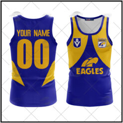 West Coast Eagles Custom Name Number Vintage Retro Guernsey Tank Top