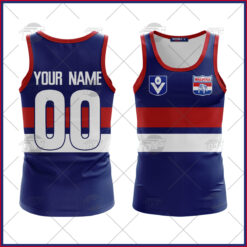 Western Bulldogs Custom Name Number Vintage Retro Guernsey Tank Top