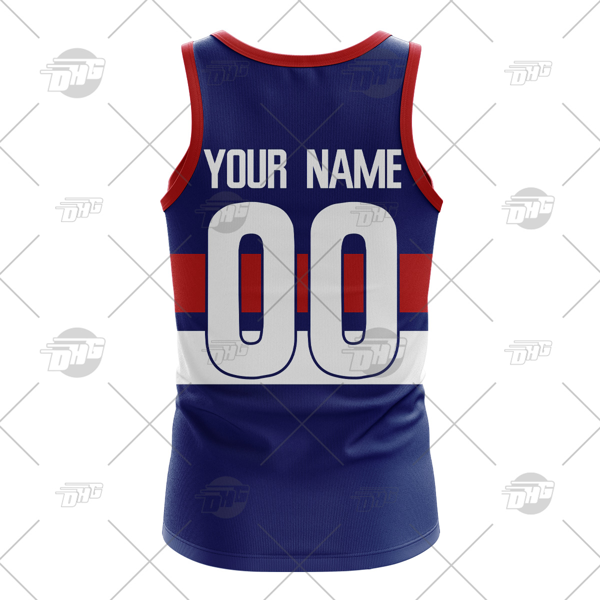 Western Bulldogs Custom Name Number Vintage Retro Guernsey Tank Top Western Bulldogs Custom Name Number Vintage Retro Guernsey Tank Top